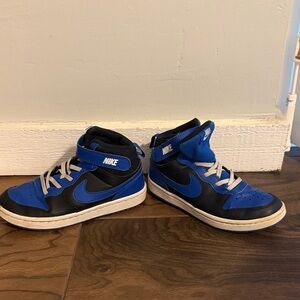 Nike Kids Black and Blue High-Top Sneakers